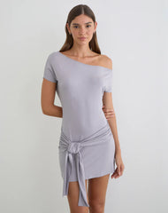 Genya Mini Dress in Lilac Grey