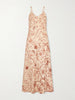Floral silk-jacquard midi dress