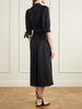 Lala leopard-jacquard silk midi dress