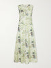Adelana printed ramie midi dress