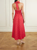 Jennah polka-dot recycled-crepe halterneck midi dress
