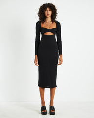 Kaley Cut Out Midi Dress Black