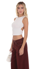 Open Back Twist Top in White