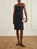 Embroidered silk midi dress