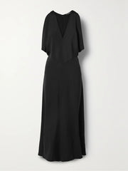 Milena draped silk midi dress