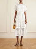 Romilly belted embroidered cotton and linen-blend midi dress