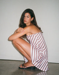 Kagari Mini Dress in Diagonal Stripe Pink