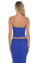 Mesh Rhinestone Two Piece Set in Royal Blue