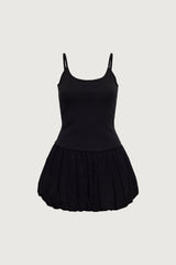 DROP WAIST BUBBLE HEM MINI DRESS