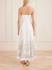 Valya embroidered pleated cotton-poplin midi dress
