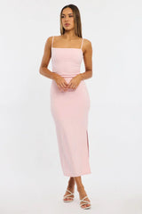 Pink Bodycon Dress Maxi
