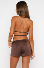 Time Passes Mini Shorts Chocolate