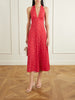Jennah polka-dot recycled-crepe halterneck midi dress