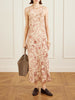 Floral silk-jacquard midi dress