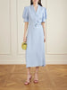 Effie belted striped linen-blend midi dress