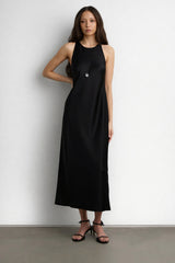 SLEEVELESS MIDI SATIN DRESS