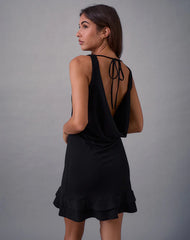 Opaline Backless Mini Dress in Black