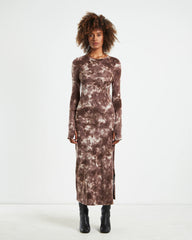 Stammy Cut Out Midi Dress Acid Wash Multi