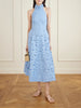 Nuvola appliquéd broderie anglaise cotton halterneck midi dress