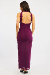Purple Bodycon Dress Maxi