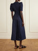 Patricia belted cotton and linen-blend denim midi dress
