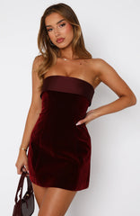 Let Loose Strapless Mini Dress Deep Red