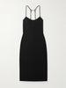 Embellished crepe midi dress