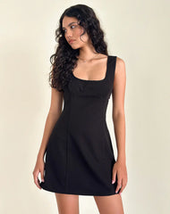Irinel Bow Back Mini Dress in Black