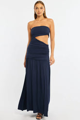 Blue Maxi Dress Cut Out