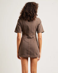 Rio Denim Mini Dress Washed Sepia