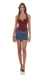 Sunny Two Piece Top Set in Maroon