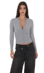 Cinched Knit Cardigan in Heather Gray