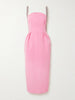 Amaro crystal-embellished pleated taffeta midi dress
