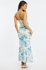 Blue Floral Maxi Dress