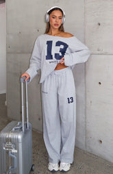 Only One Left Track Pants Grey Marle