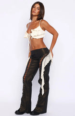 Pure Energy Pu Pants Chocolate