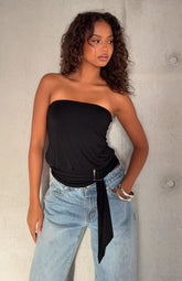 Cocktail Hour Strapless Top Black