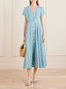 Cassandra striped cotton-poplin midi dress