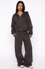 Hiding Away Wide Leg Sweatpants Dark Camo