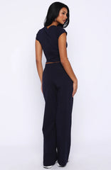 Break The Records Wide Leg Pants Navy
