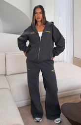 Proving Myself Wrong Wide Leg Sweatpants Charcoal