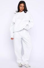 Know What You Want Barrel Leg Sweatpants Grey Marle