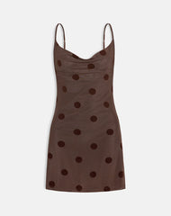 Pastila Mini Dress in Big Polka Flock Brown