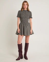 Bonnie Shirred Bubble Mini Dress
