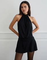 Vaklina Mini Dress in Rayon Jersey Black