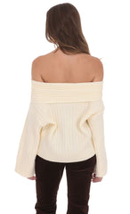 Oversized Knit Off Shoulder Jumper in Cream