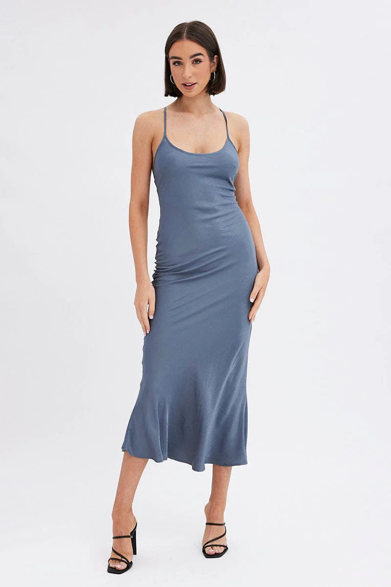 Grey Maxi Dress Sleeveless