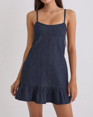 Pamina Mini Dress in Denim Indigo