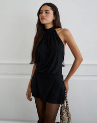 Vaklina Mini Dress in Rayon Jersey Black