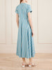 Cassandra striped cotton-poplin midi dress